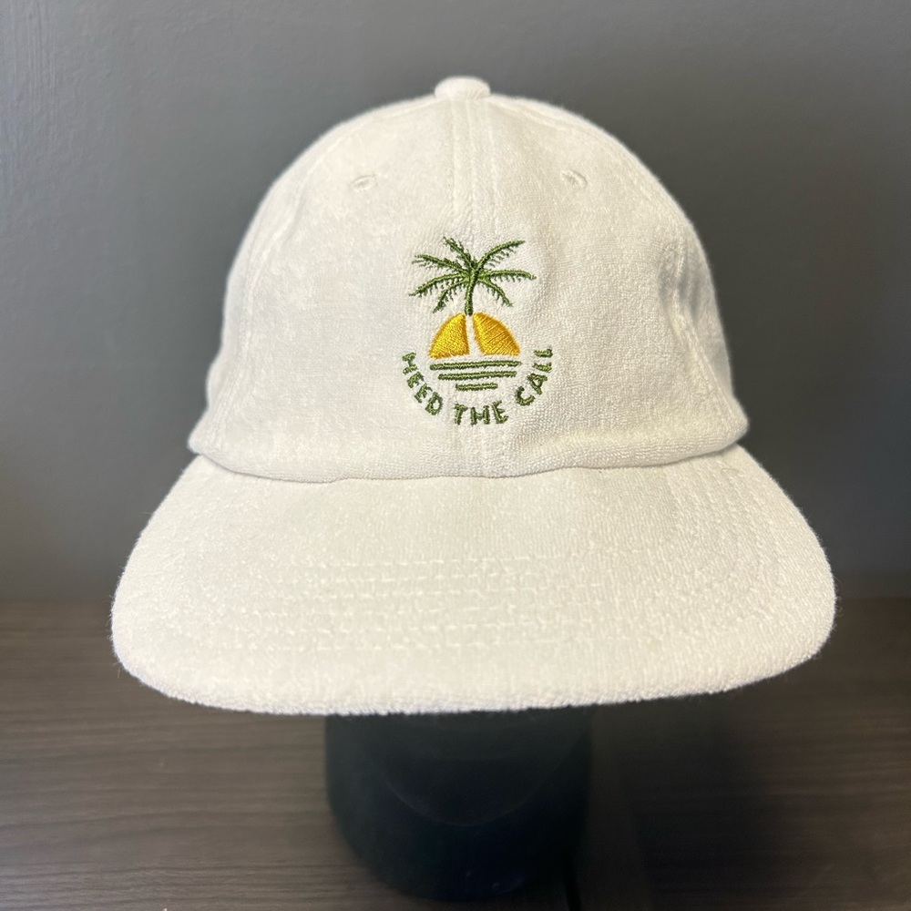 Howler Brothers NWT StrapBack Hat Sunset Palm White Terry Cloth Beach Resortwear - Picture 2 of 12